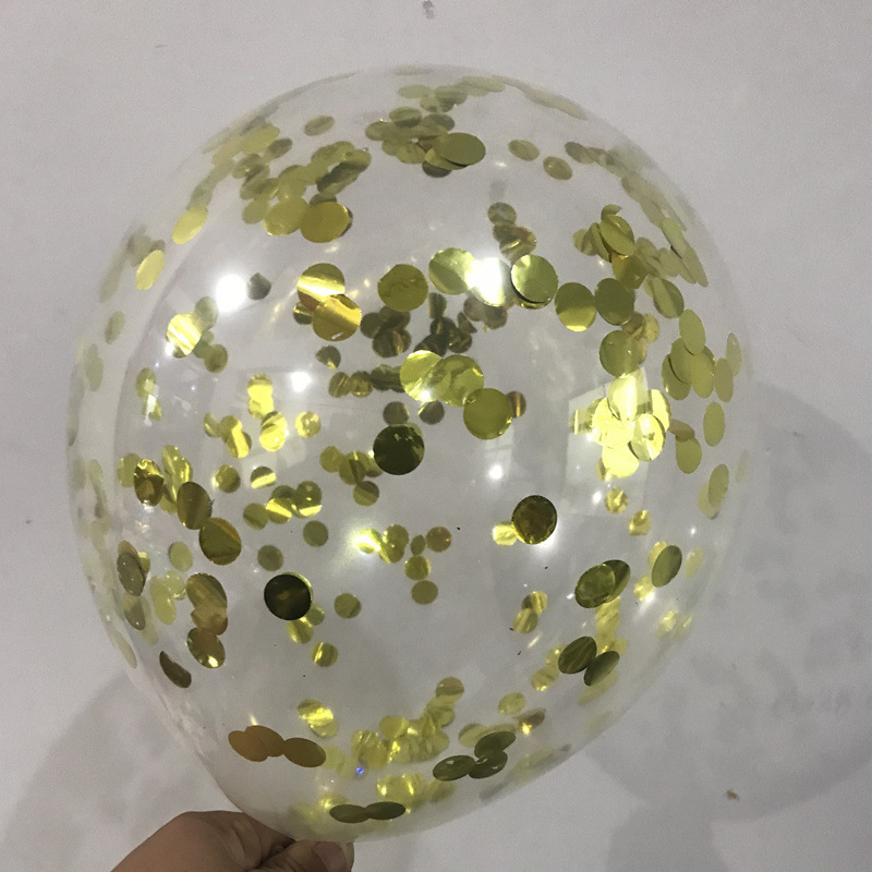 Cross-border trade 12 inch sequin balloon transparent confetti balloon color aluminum foil sequin 2.8 grams balloon