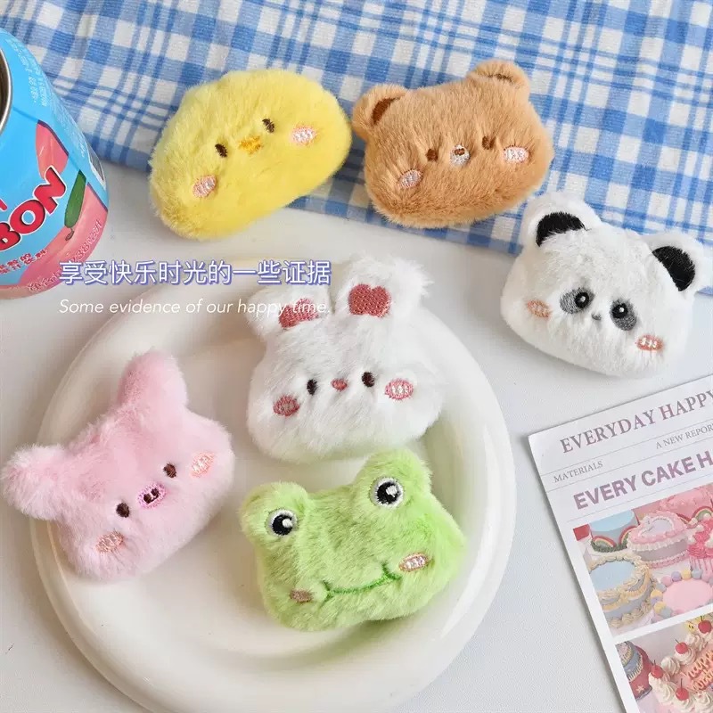 New Plush Bunny Brooch Cartoon Panda Frog Clothing Bag Doll Pin Event Small Gift