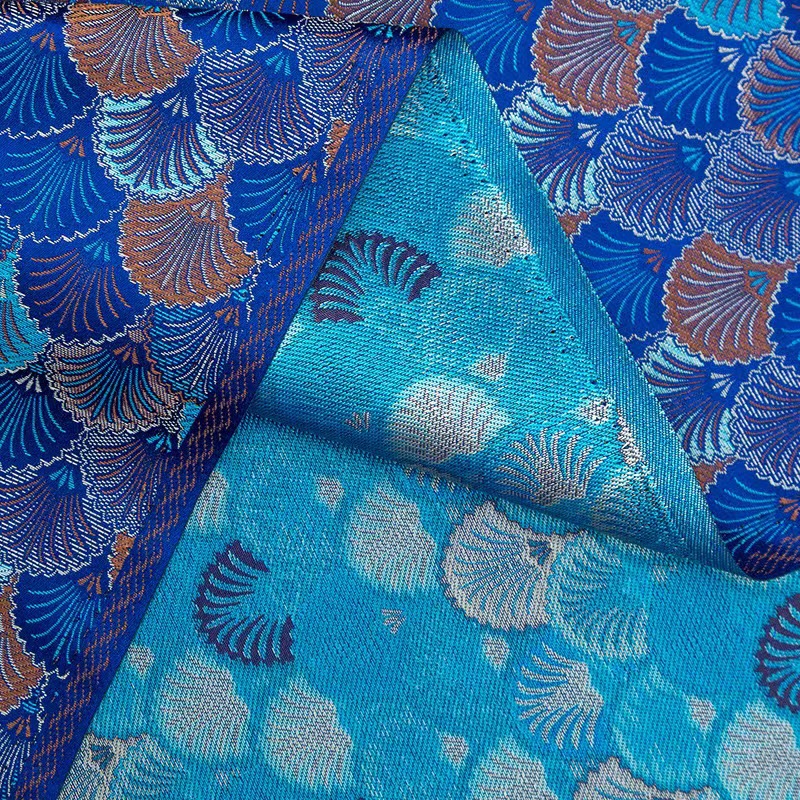 Ethnic Style 150 Nylon Small Fan Fish Scale Brocade Fabric Mongolian Costume Cheongsam Tang Suit Tea Coaster Fabric