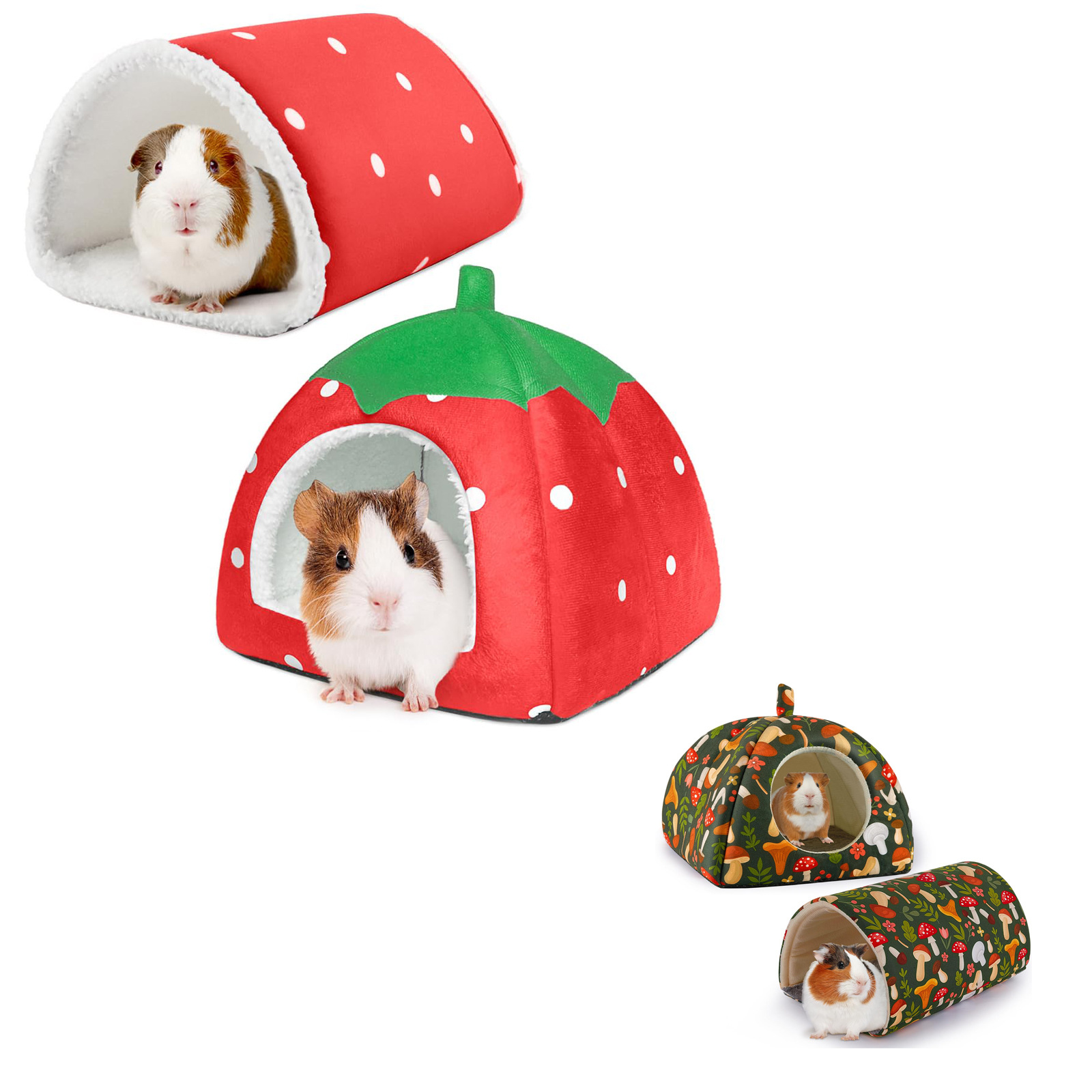 Guinea Pig Hide Rabbit Bed Guinea Pig Tunnel 2 Pieces Guinea Pig House Rabbit Hide Guinea Pig Accessories Hamster Ferret