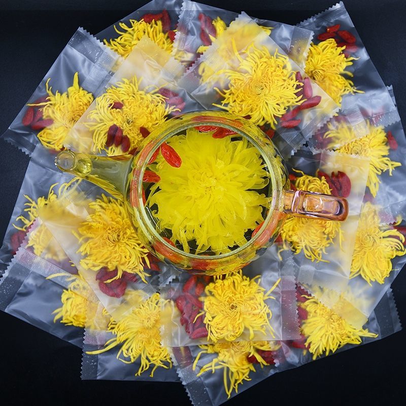 Yellow chrysanthemum tea big chrysanthemum wolfberry tea golden silk yellow chrysanthemum wolfberry tea wholesale delivery golden silk yellow chrysanthemum independent pack