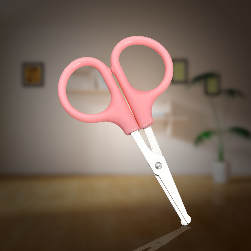 Оптовая продажа ножниц для стрижки носа с круглой головкой из нержавеющей стали, ручные ножницы для дома, студенческие ножницы для бумаги