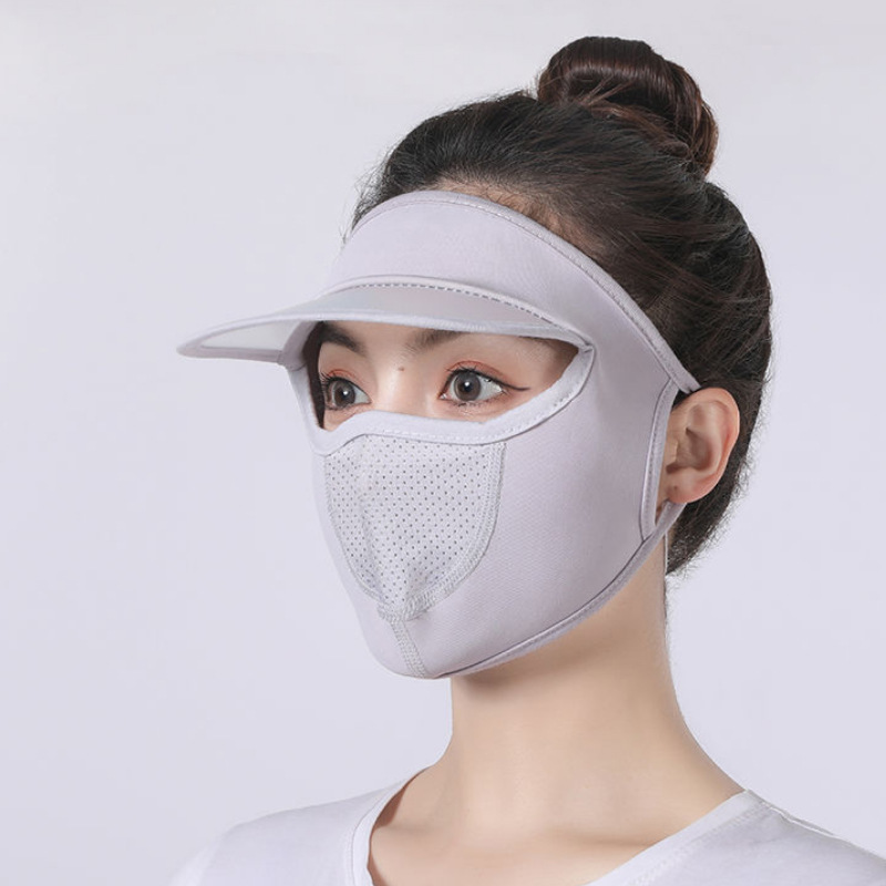 Sun Protection Mask with Brim for Women Summer Ice Silk Thin Breathable Sunshade Washable Summer Full Face Mask Manufacturer