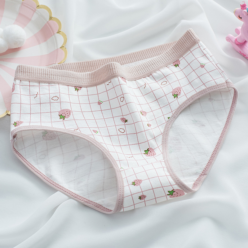 Children's Korean version of cute underwear women's cotton triangle little girls big children's baby underwear without butt wholesale