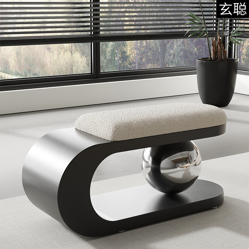 Nordic Household Shoe Changing Stool Living Room Bench Light Luxury Sofa Bench Bedroom Simple Bed End Stool Designer Art