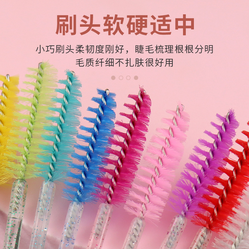 Cross-border New Crystal Rod Eyelash Brush Solid Spiral Eyebrow Brush Eyelash Comb Makeup Tools Eyelash Small Brush