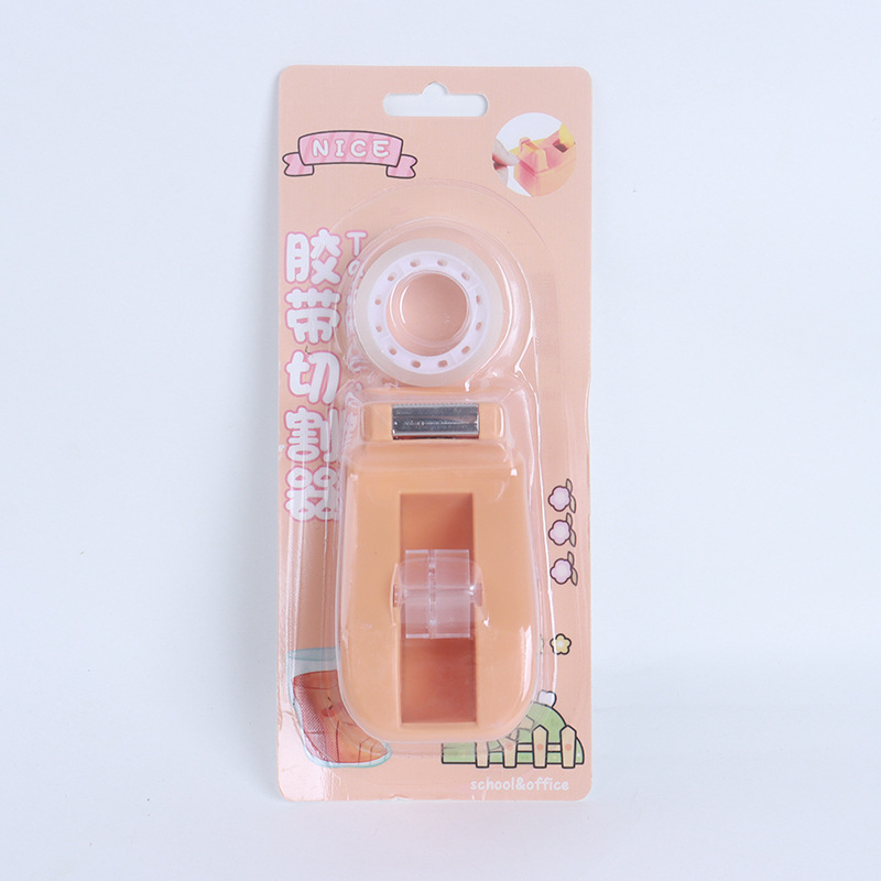 Macaron Color Small Tape Cutter Cross-Border Small Tape Machine Student Office Supplies Stationery Tape Base
