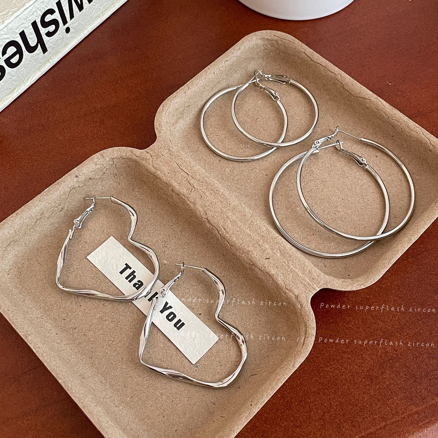 Серьги в холодном стиле, простые геометрические круглые серьги из серебра для женщин, преувеличенные повседневные серьги