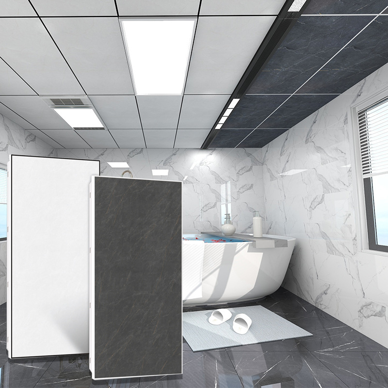 Integrated Ceiling Aluminum Gusset Factory 300600 Large Board Kitchen Balcony Bathroom Aluminum Alloy Ceiling Complete Set of Accessories