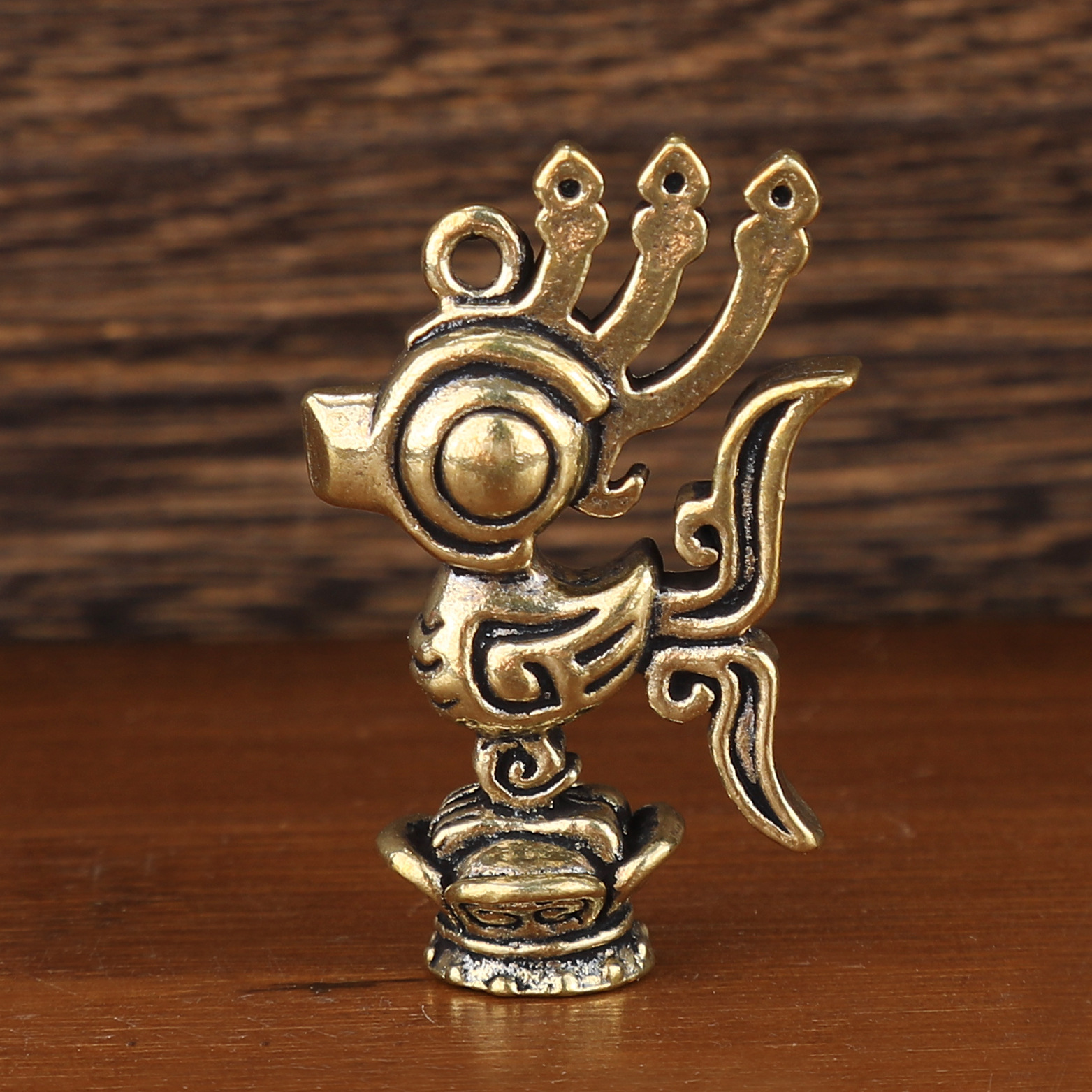 Sanxingdui Keychain Brass Blessing Pendant Souvenir Pendant Creative Transporter Car Keychain