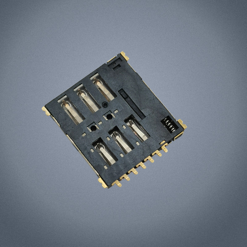 Connector sim card holder mobile phone card slot ultra-thin 1.37 high temperature C7801 self-elastic nano sim card holder