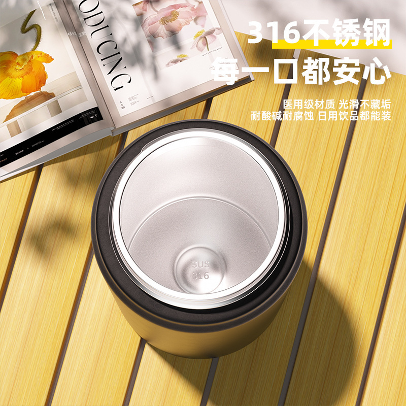 316 Stainless Steel Water Cup Outdoor Camping Style Portable Handle Thermos Cup High-Looking Female Summer Cold Water Kettle Cross-Border