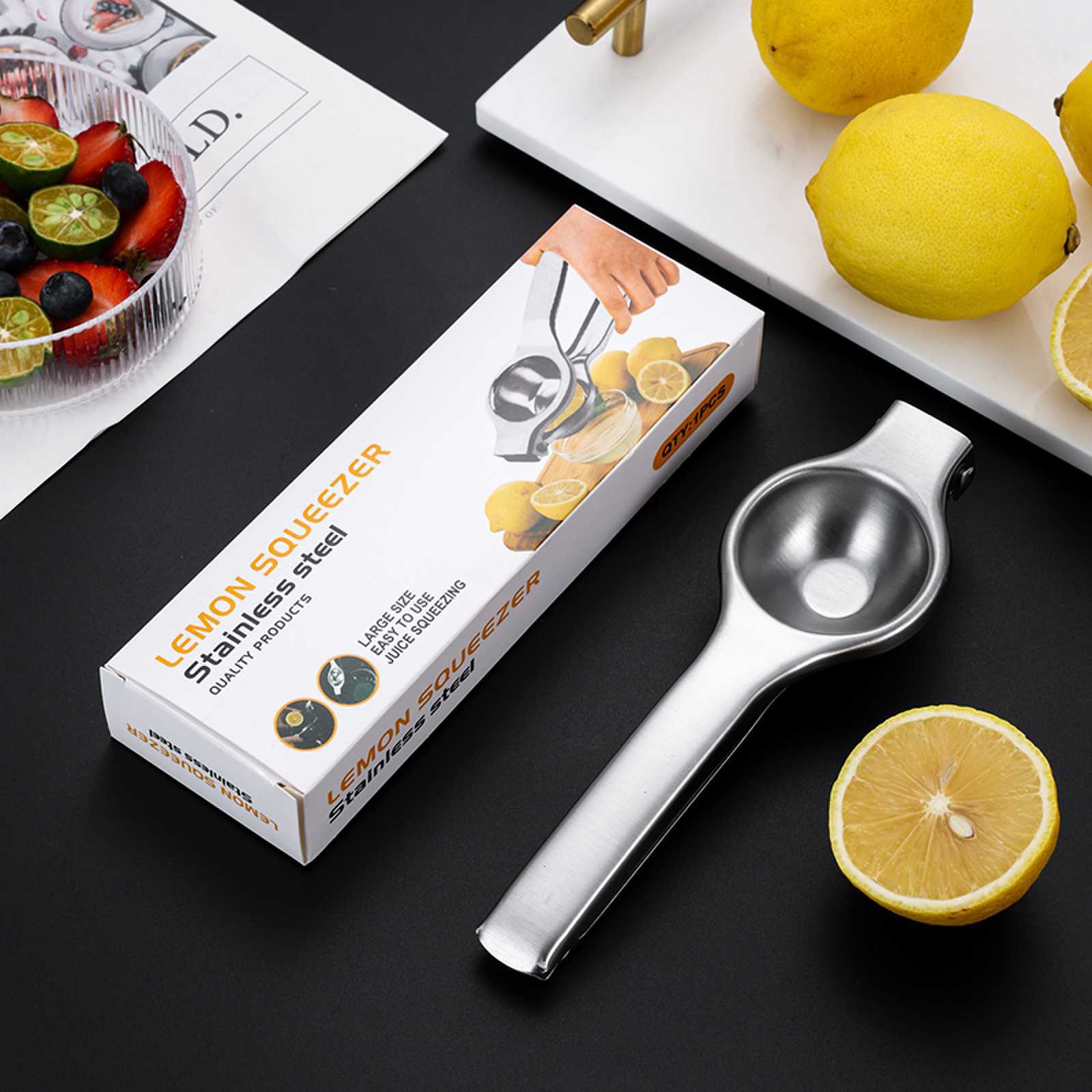 Stainless Steel Thickened Manual Lemon Holder Large Portable Lemon Juice Squeezer Household Kitchen Tools Fruit Juicer