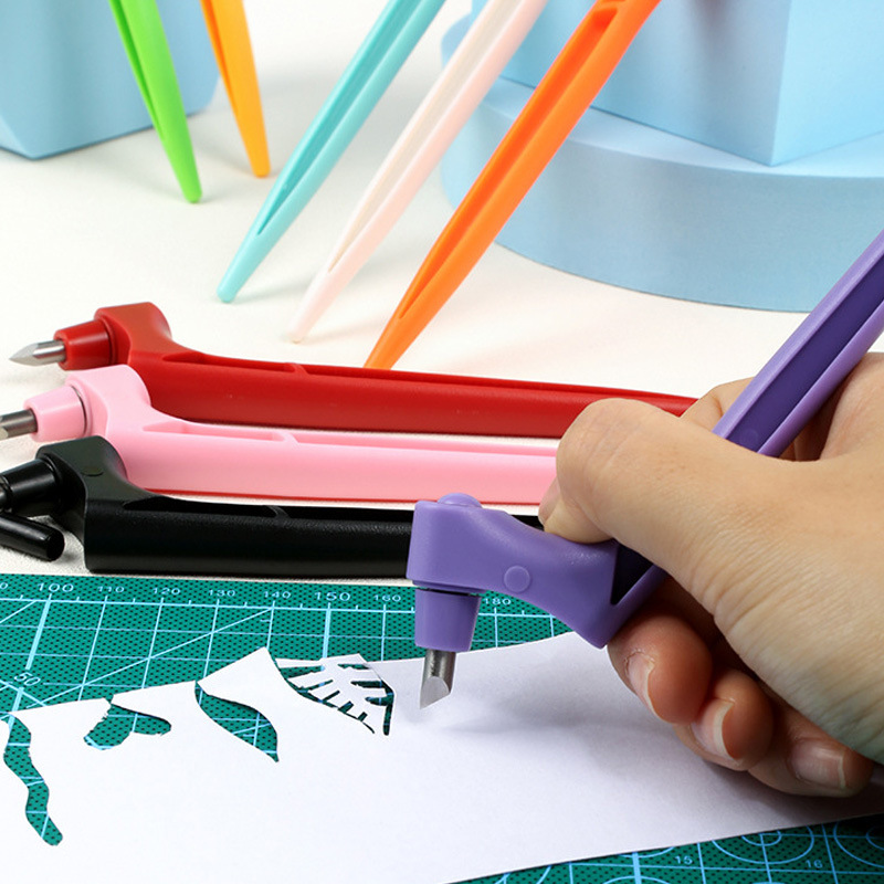 Factory Direct Supply 360 ° Rotating Carving Knife Simple Handbook Paper Cutting Carving Knife Office Cutting Tool DIY Utility Knife