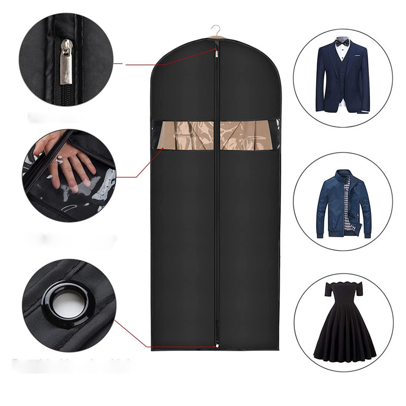 Breathable Three-Dimensional Clothes Dust Cover Wide Mink Overcoat Cover Dust Bag Household Hanging Pocket Hanging Pocket Hanging Cover