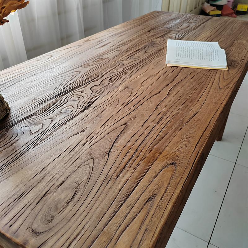 Old Elm Wood Table Solid Wood Vintage Tea Table Tea Table Home Long Strip Dining Table Folk Simple Bar Table Solid Wood Long Table