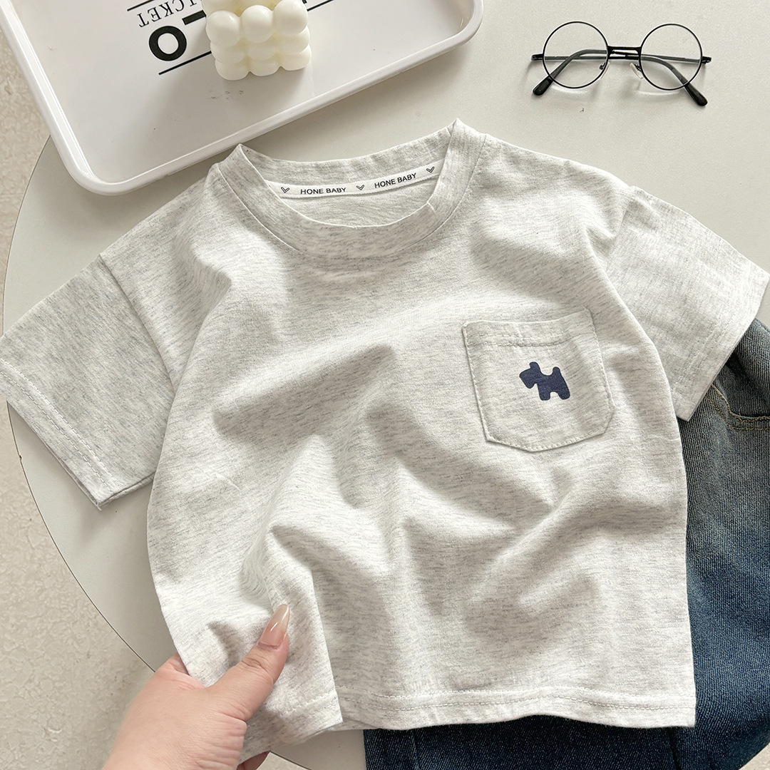 Children's Pure Cotton T-Shirt Pure Cotton Boys Summer Clothes Baby New Kidsren's Clothing Girls Loose Casual Tops Half Sleeves