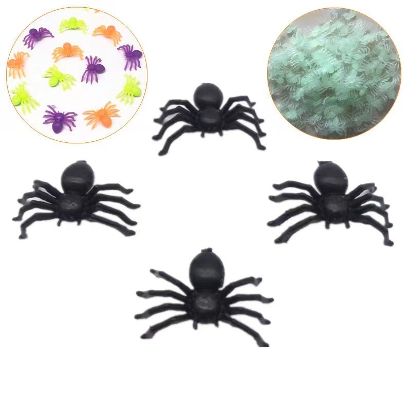 Fake little spider Halloween small toy luminous black multi-color mini cotton simulation little spider 3 specifications