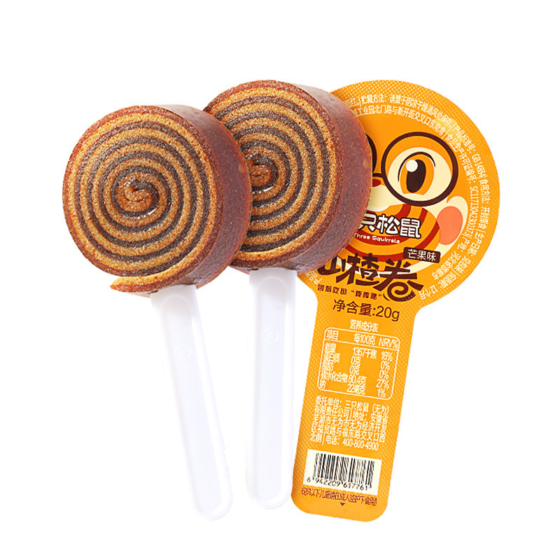 [Three Squirrels Stick Hawthorn Mango Flavor 20g] Mango Flavor Snacks for Children Candied Fruit Lollipop