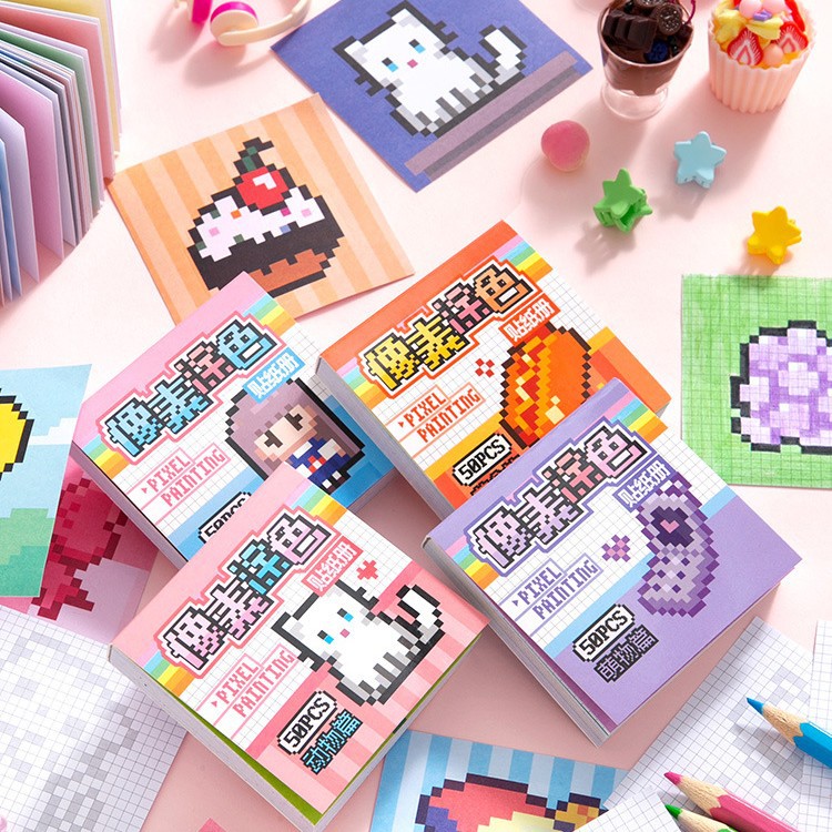 Core Stranger Pixel Coloring Sticker Beans This Decompression Vent This DIY Hardcover Children's Hand Account Book Fun Interactive ins