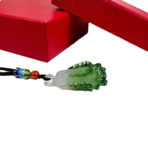 Zibo Boshan glass chicken oil yellow gourd necklace handmade Bai Cai cabbage pendant Fu Lu gift live broadcast delivery