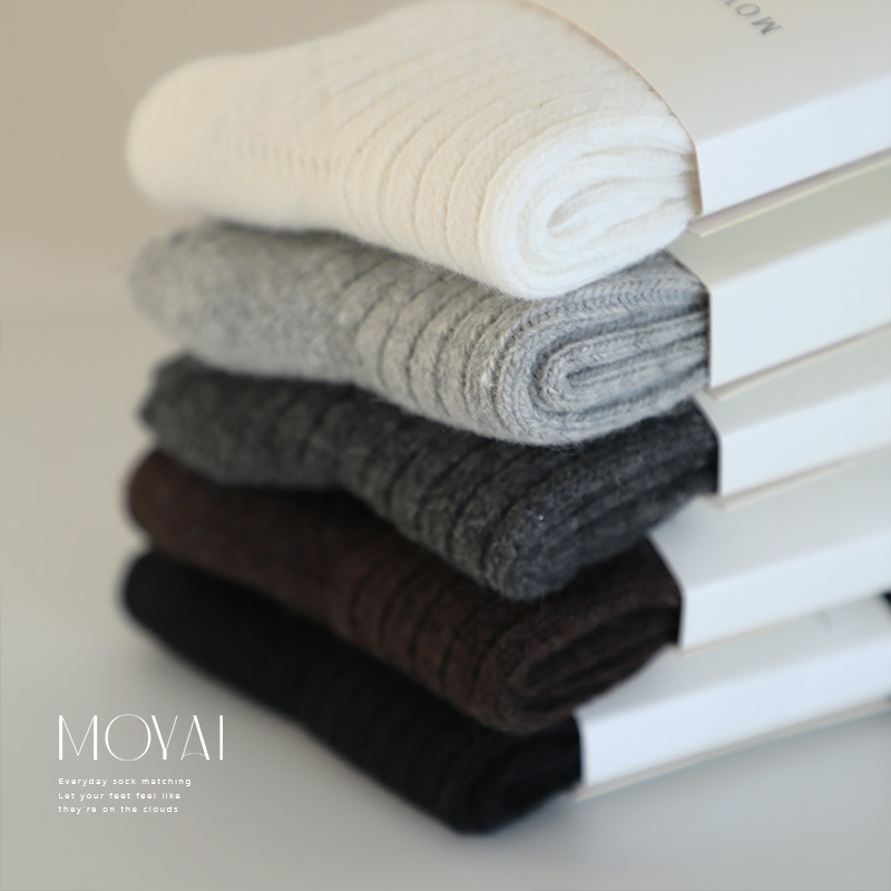 Thick Needle Wool Stacking Socks Women's Autumn and Winter Thickened Warm Drawdown College Style Lazy Medium Stockings Cashmere Socks