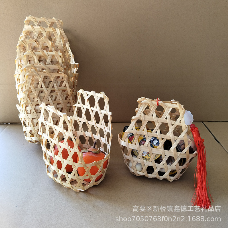 Bamboo Woven Products, Souvenir Woven Basket, Cut Out Dragon Boat Festival and Mid-Autumn Festival Gift Wrapping Basket, Wedding Candy Box, Hand Basket, Exquisite Basket