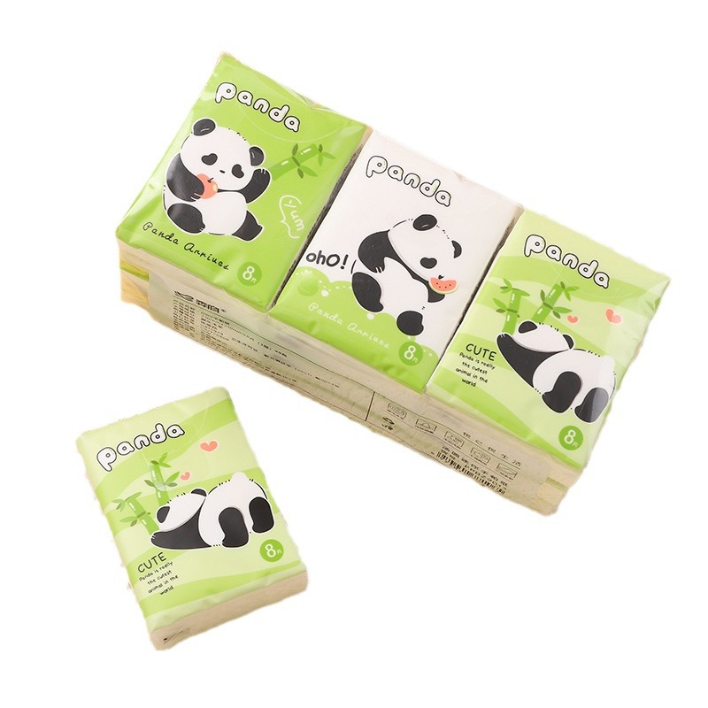 Cartoon Nine-Pack Toilet Paper Solid Color Small Pack Tissue Household Outdoor Student Portable Tissue Small Pack Handkerchief Paper