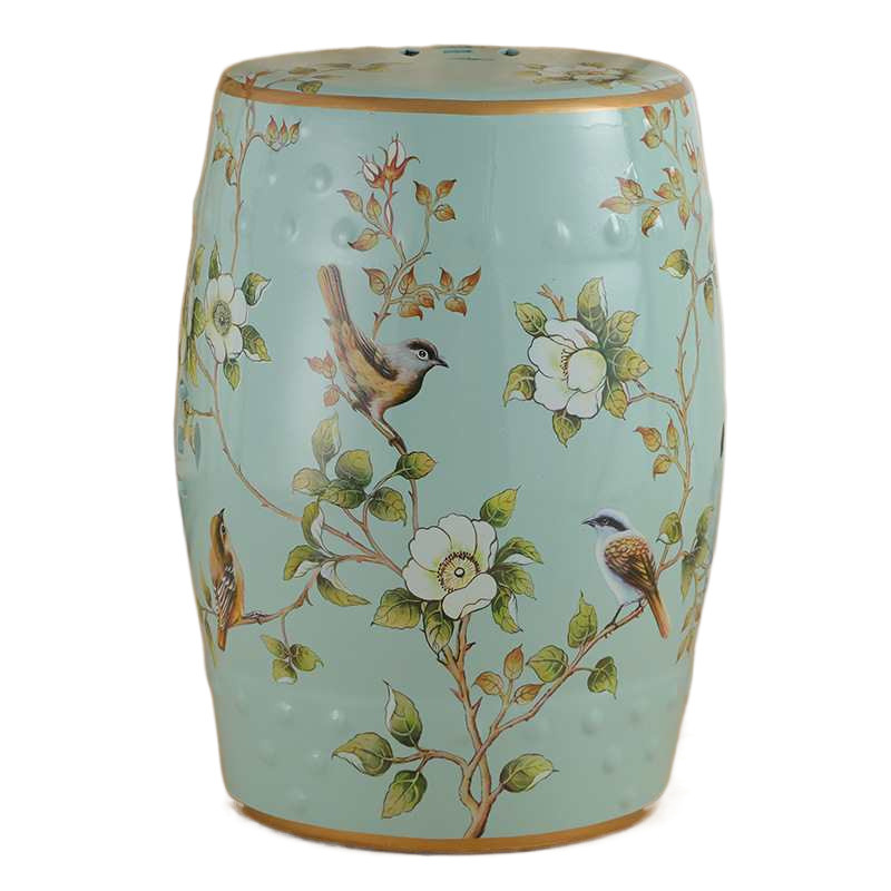 Factory Outlet American/European/New Chinese French/Dressing Stool Shoe Changing Stool/Flower and Bird Ceramic Drum Stool Porcelain Pier Embroidered Pier