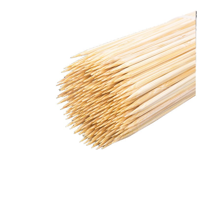 3mm Round Bamboo Stick Handmade Bamboo Skewer Sharpened DIY Material Flat Head Wooden Stick Round Fan Handle Lantern Pole Wig