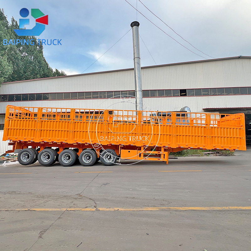 Manufacturers Sell Rollover Dump Semi-Trailer 5 Axle Warehouse Transport Semi-Trailer Grain Transport Vehicle