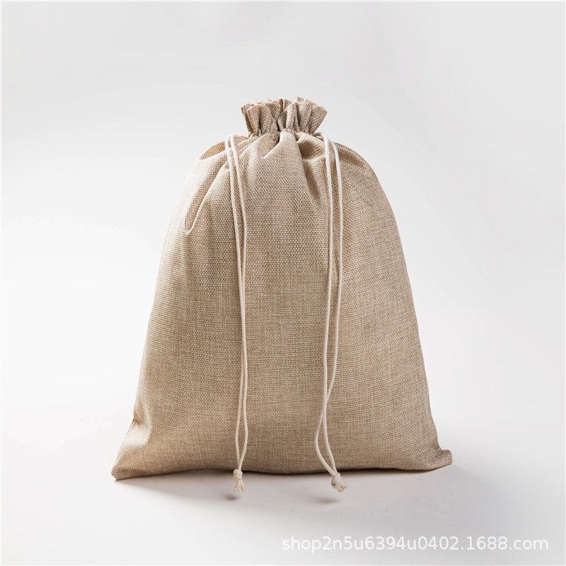 Factory linen drawstring bag imitation linen jewelry gift tea storage packaging bag sachet linen bag