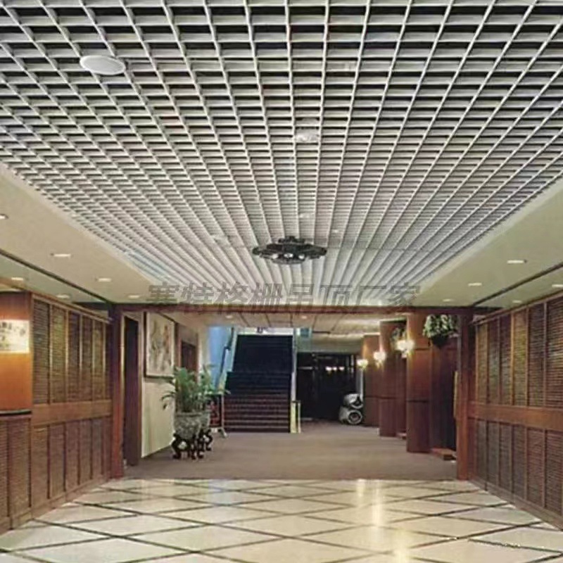 Grille ceiling ceiling grid aluminum iron grille integrated ceiling decoration material self-loading grid shed grape rack square