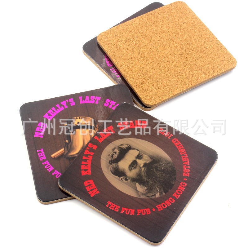 Supply cork coasters round MDF coasters square MDF coasters color printing MDF coasters placemats