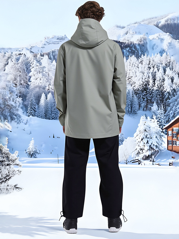 Cross-Border 2025 Amazon New Ski Clothing Popular Hooded Work Jacket Jacket Men's Outdoor Ski Clothing