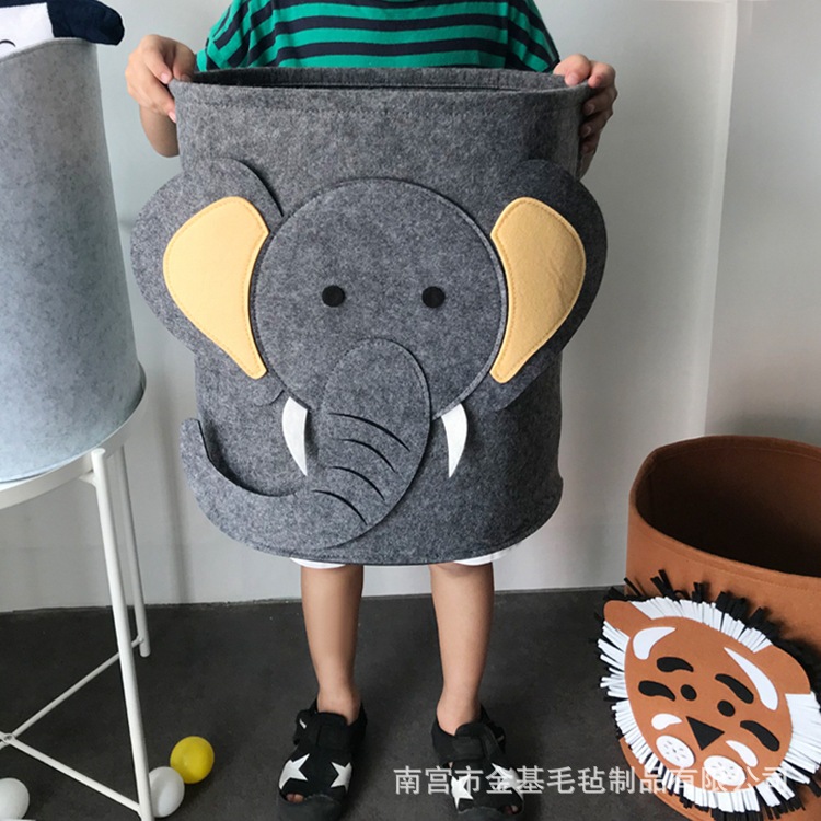 Оптовая толстая корзина для хранения из войлока, ведро в форме мультяшки для хранения игрушек и грязного белья