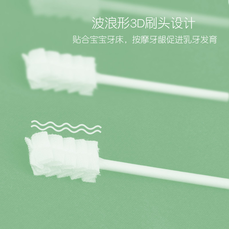 Baby Oral Cleaner Milk Teeth Cotton Stick Brushing Gauze Toothbrush Newborn Infant Baby Tongue Coating Wash Artifact