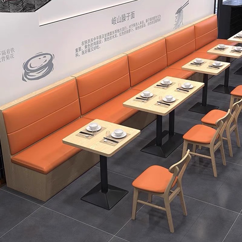 Catering Furniture Customized Hot Pot Restaurant Restaurant Curved Booth Sofa Table and Chair Storage Cabinet Commercial Wall Booth