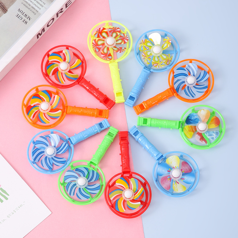 Colorful whistle booster props windmill whistle candy color nostalgic toy whistle windmill color Windmill