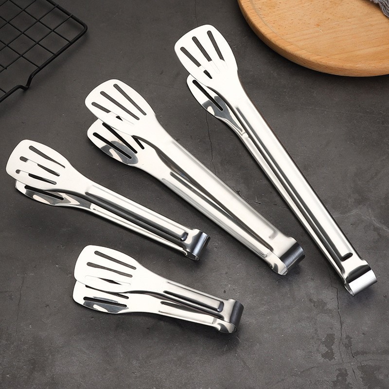 Зажим из нержавеющей стали 304, трехлинейный, электролитически окрашенный, зажим для еды, зажим для стейков, зажим для хлеба, столовые приборы, кухонные щипцы