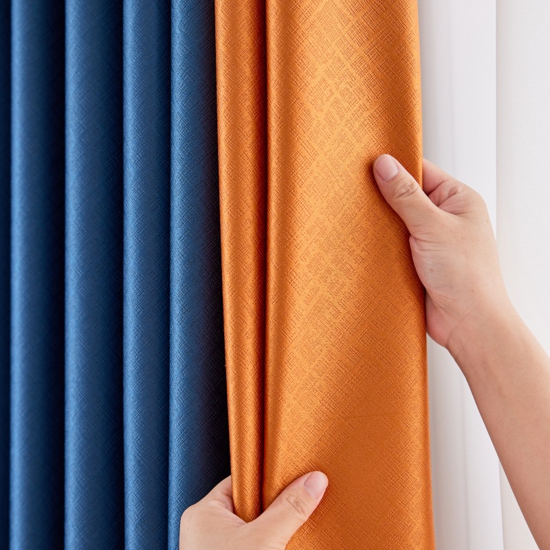 Prague black silk full shading high precision Curtain Hotel engineering curtain fabric Amazon cross-border sunshade finished product