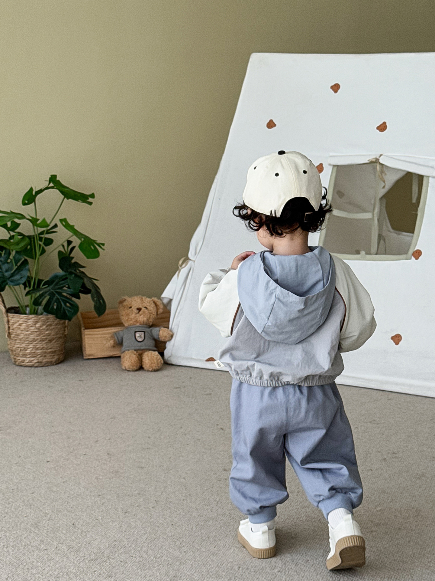 Children's Fashion Doll Tops 2025 New Autumn Boys' Style Patchwork Hooded Tops Baby Korean Autumn Clothes