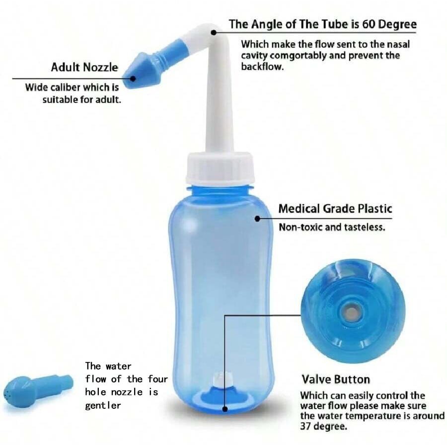 Cross-border source full English nasal wash can be matched with 40 packs of nasal wash nasal wash bottle