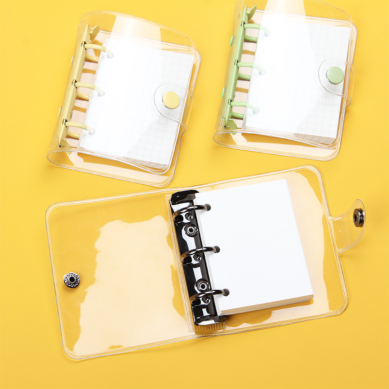 3 hole loose-leaf mini PVC transparent case portable loose-leaf coil hand ledger bulk wholesale