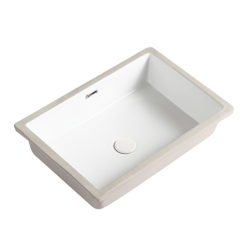 Ceramic Under-Counter Basin, Built-In Wash Basin, Various Sizes, Flat Bottom, Square Shape, Household Bathroom Basin, Wash Basin