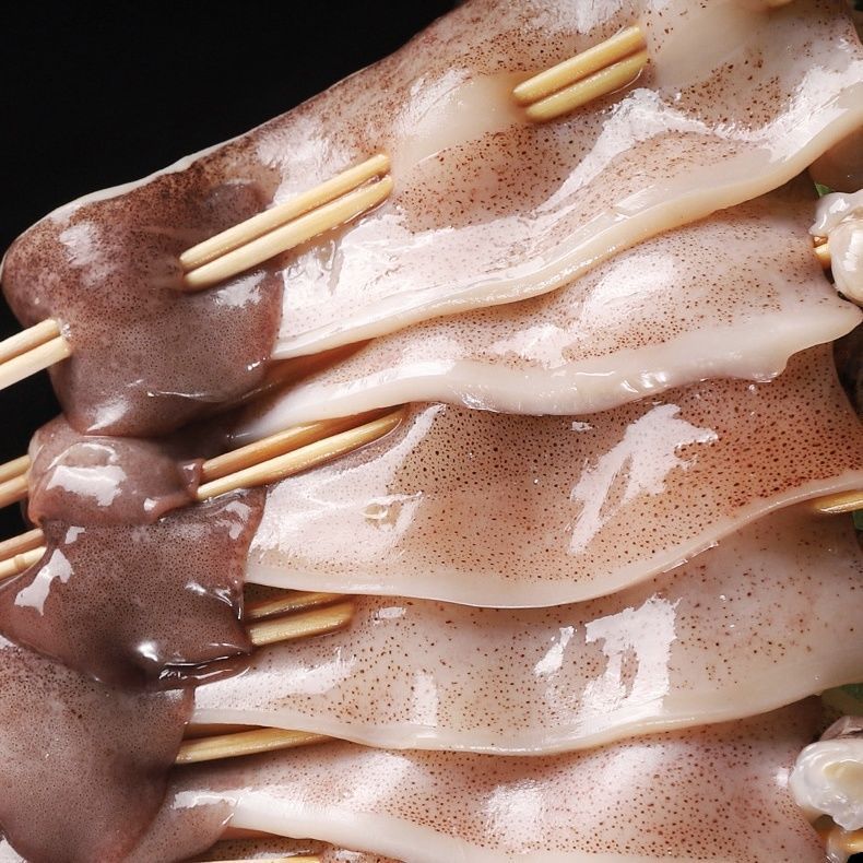 Iron Plate Large Squid Skewers Barbecue Skewers Hot Pot Fried Ingredients Family Commercial Fresh Frozen Semi-Finished Products Sf Free Shipping