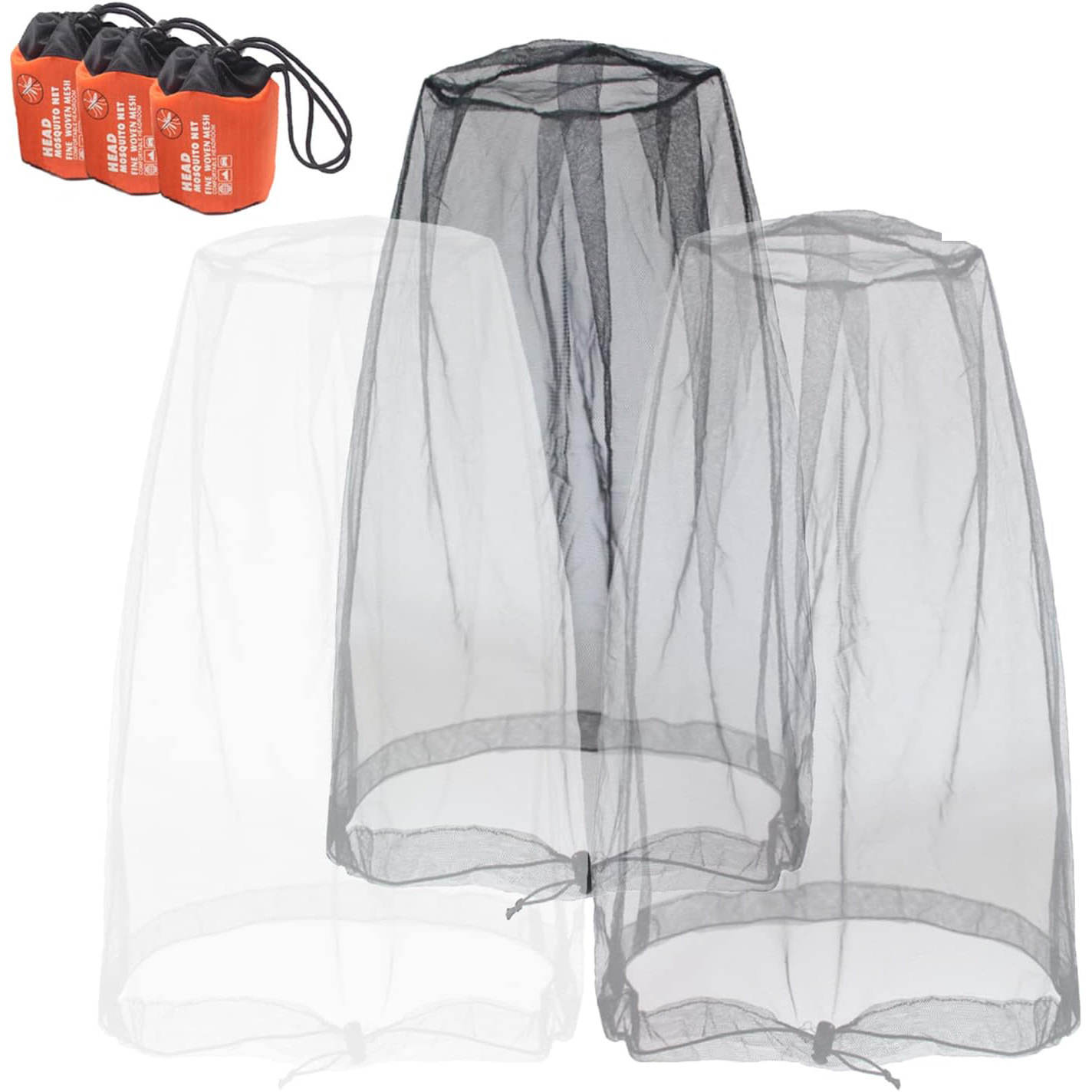 Сетка для головы против комаров с чехлом, подходит для большинства шляп