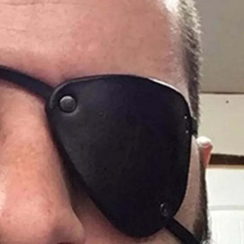 halloween cosplay one-eyed pirate eye mask adjustable pu leather eye mask vintage viking knight cos props