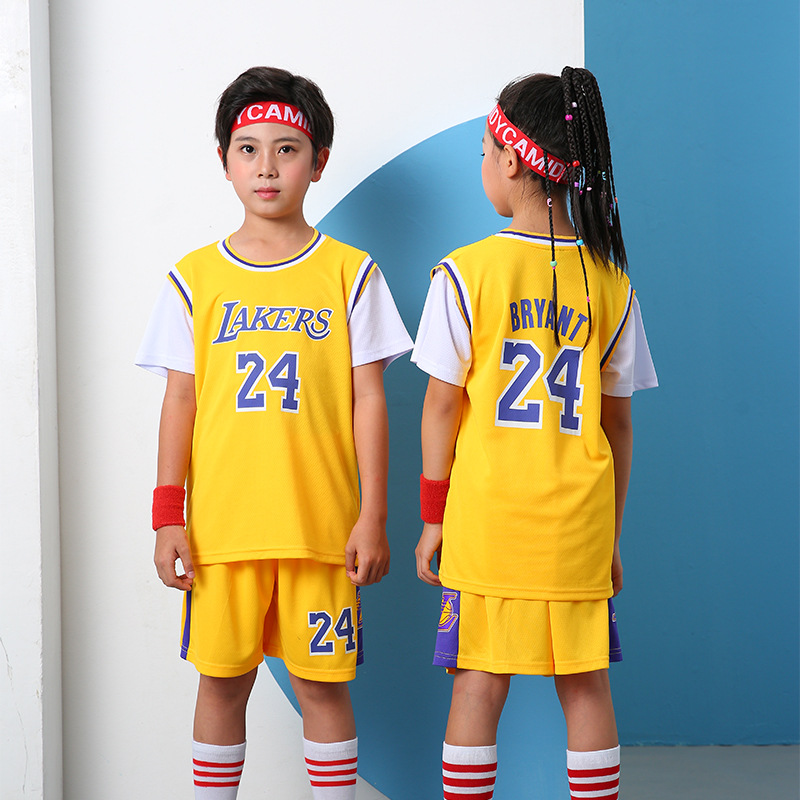 Children's Basketball Uniform Set No. 24 Jersey Sports Suit Training Uniform Kindergarten Performance Uniform Sports Meeting Jersey