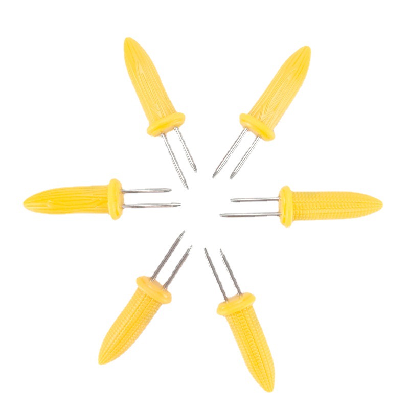 Wholesale stainless steel small corn needle barbecue fork kitchen gadgets corn fruit fork portable barbecue tools